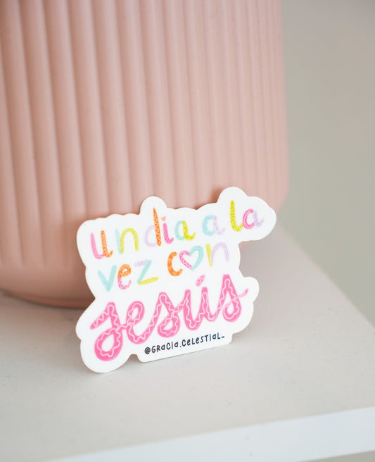 Un día a la vez con Jesus Sticker