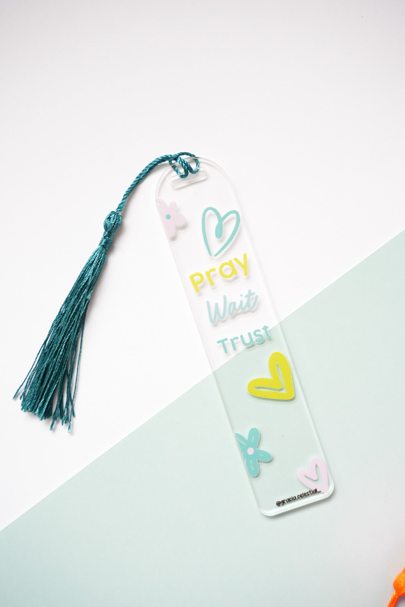 Pray Trust Wait Acrylic Bookmark