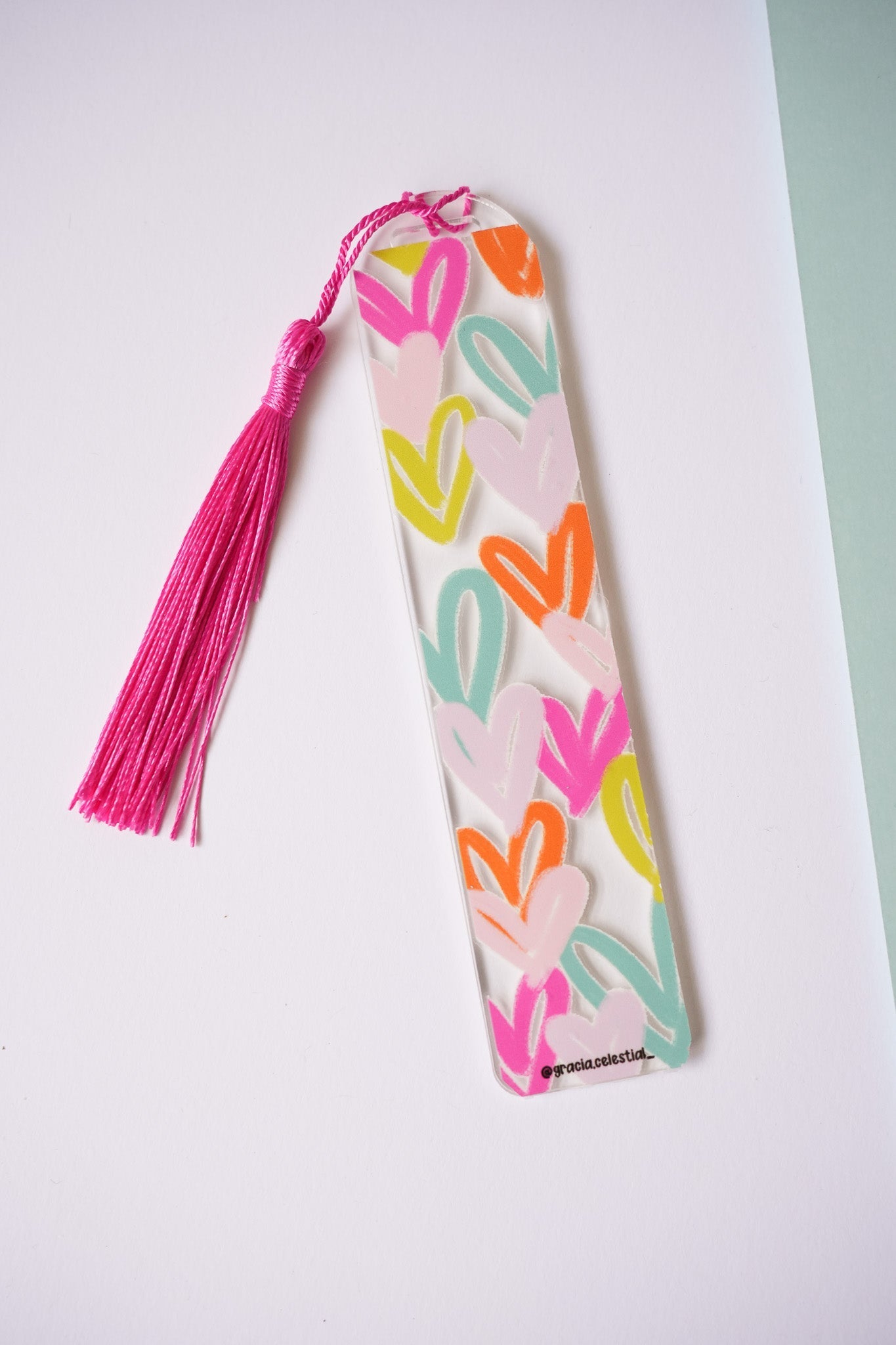 Hearts Acrylic Bookmark